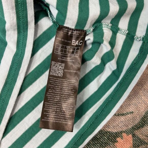 Guess Mens T-Shirt Medium Striped Short Sleeve 90s Y2K Spellout Embroidered Blue - Picture 7 of 10